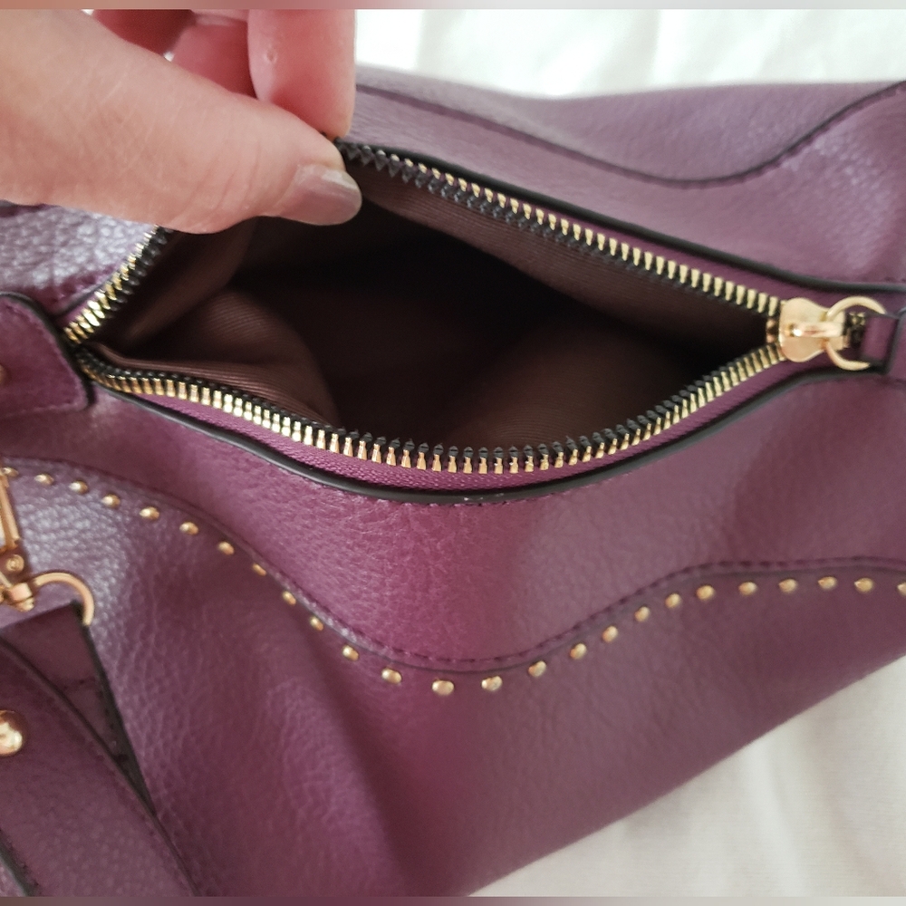 Montana West Studded Purple Conceal Carry Handbag Shoulder Crossbody - Picture 7 of 16